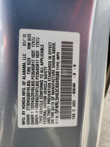 Photo 10 from auction – 2012 HONDA ODYSSEY EX with VIN 5FNRL5H63CB049588