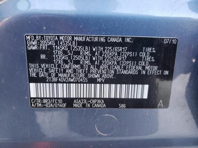 Photo 10 from auction – 2010 TOYOTA RAV4 with VIN 2T3BF4DV2AW070455