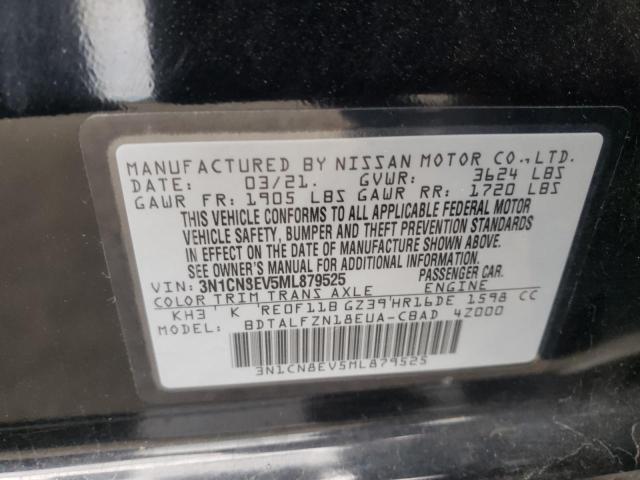 Photo 10 from auction – 2021 NISSAN VERSA SV with VIN 3N1CN8EV5ML879525