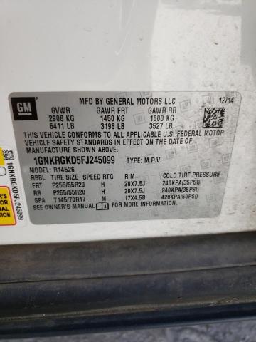 Photo 10 from auction – 2015 CHEVROLET TRAVERSE L with VIN 1GNKRGKD5FJ245099