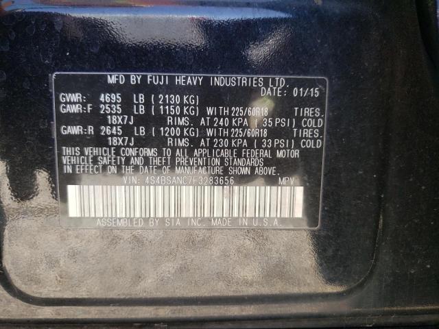 Photo 10 from auction – 2015 SUBARU OUTBACK 2. with VIN 4S4BSANC7F3283656