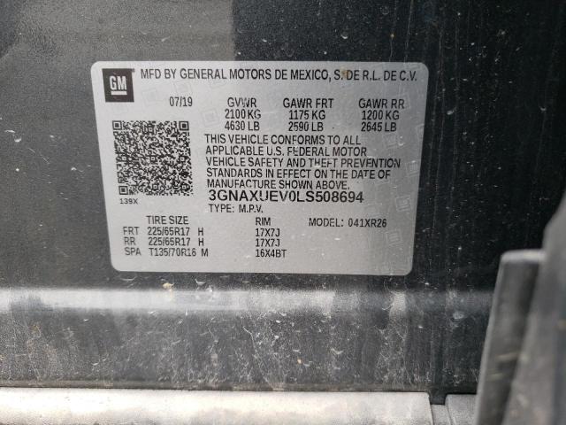 Photo 10 from auction – 2020 CHEVROLET EQUINOX LT with VIN 3GNAXUEV0LS508694