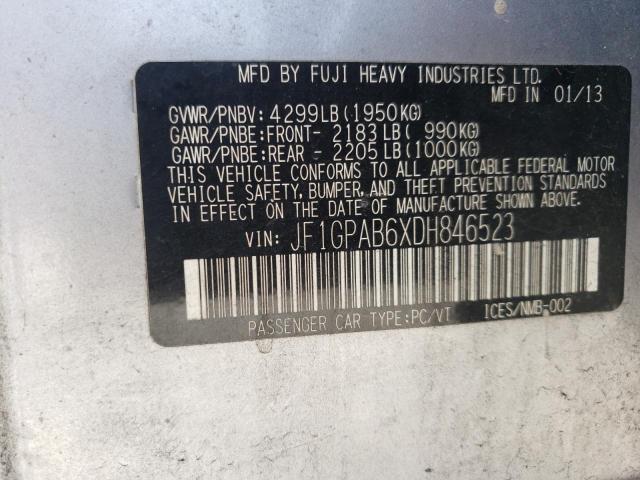 Photo 10 from auction – 2013 SUBARU IMPREZA with VIN JF1GPAB6XDH846523