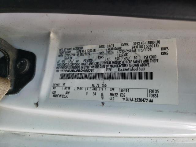 Photo 10 from auction – 2011 FORD ECONOLINE with VIN 1FBNE3BL9BDA98381