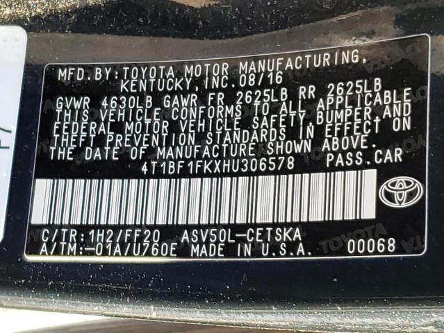 Photo 10 from auction – 2017 TOYOTA CAMRY LE with VIN 4T1BF1FKXHU306578