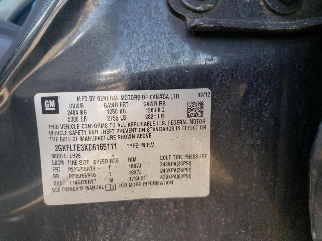 Photo 10 from auction – 2013 GMC TERRAIN SL with VIN 2GKFLTE3XD6165111