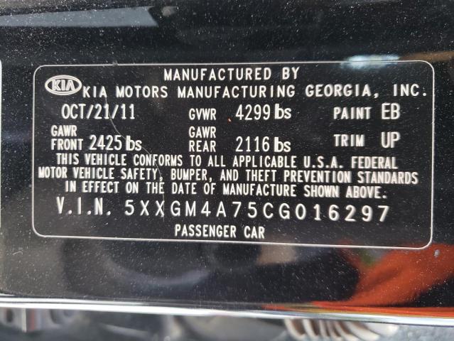 Photo 10 from auction – 2012 KIA OPTIMA LX with VIN 5XXGM4A75CG016297