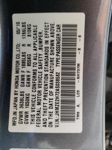 Photo 10 from auction – 2010 HONDA INSIGHT EX with VIN JHMZE2H72AS038582
