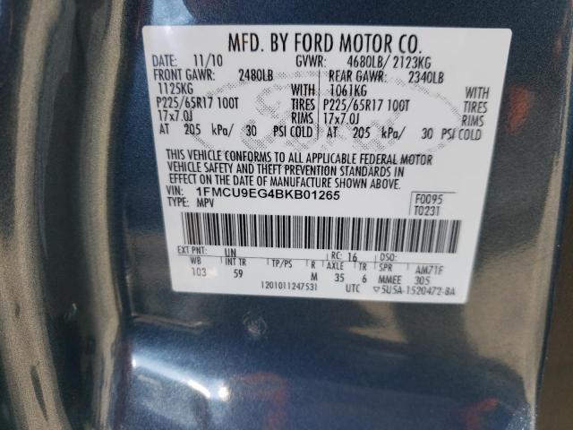 Photo 10 from auction – 2011 FORD ESCAPE LIM with VIN 1FMCU9EG4BKB01265
