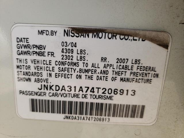 Photo 10 from auction – 2004 INFINITI I35 with VIN JNKDA31A74T206913