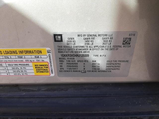 Photo 10 from auction – 2017 GMC ACADIA LIM with VIN 1GKKRSKD4HJ126009