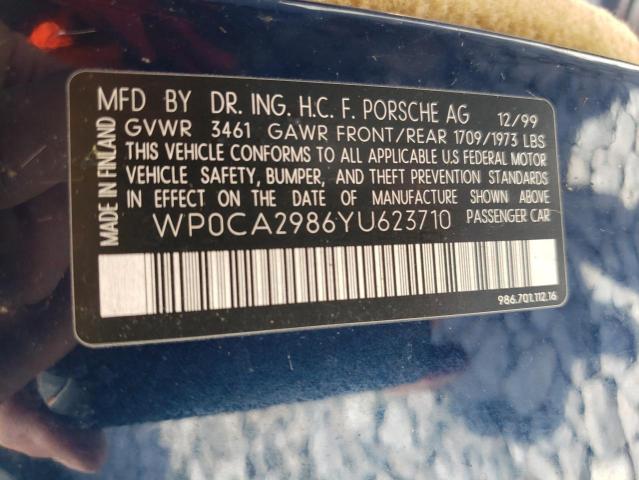 Photo 10 from auction – 2000 PORSCHE BOXSTER with VIN WP0CA2986YU623710