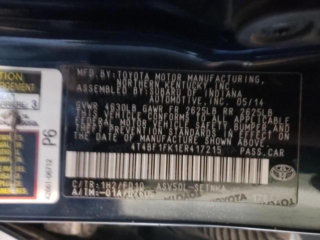 Photo 10 from auction – 2014 TOYOTA CAMRY L with VIN 4T4BF1FK1ER417215