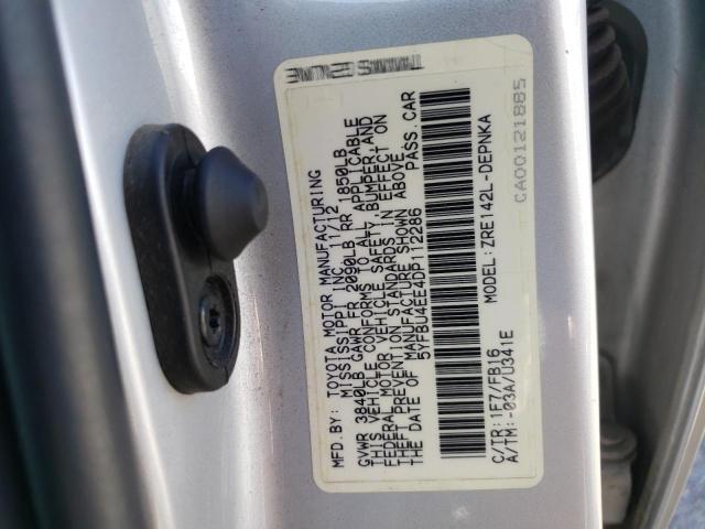Фото 10 с аукциона – 2013 TOYOTA COROLLA BA с VIN 5YFBU4EE4DP112286