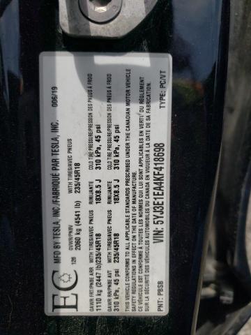 Photo 10 from auction – 2019 TESLA MODEL 3 with VIN 5YJ3E1EA4KF418698
