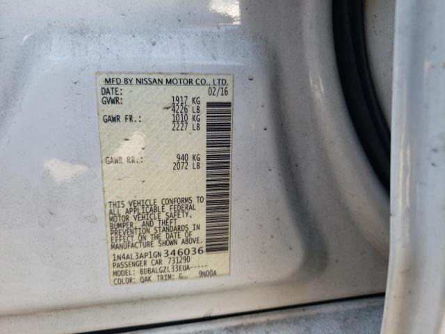 Zdjęcie 10 z aukcji – 2016 NISSAN ALTIMA 2.5 z VIN 1N4AL3AP1GN346036