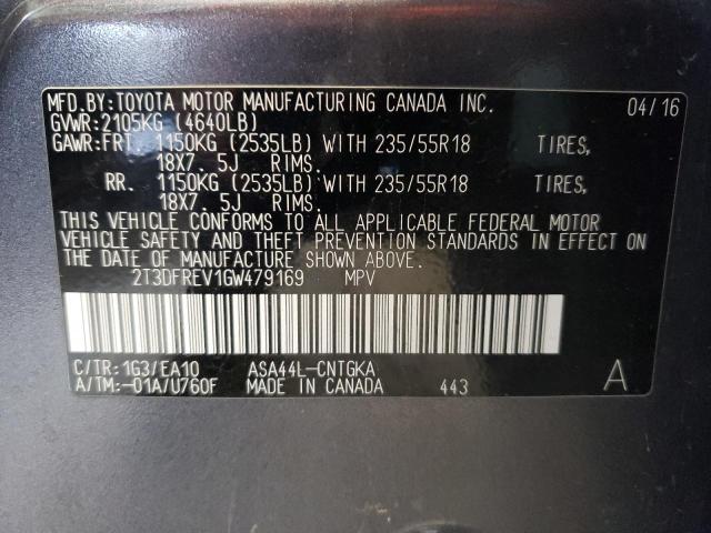 Photo 10 from auction – 2016 TOYOTA RAV4 LIMIT with VIN 2T3DFREV1GW479169