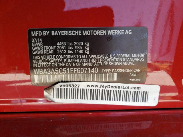 Photo 10 from auction – 2015 BMW 328 I with VIN WBA3A5C51FF607140