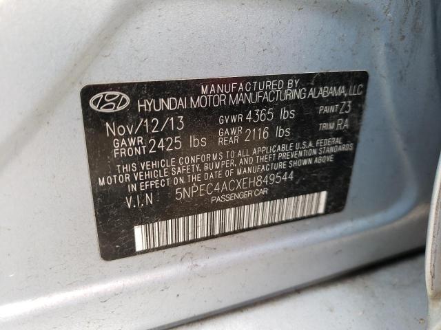 Photo 10 from auction – 2014 HYUNDAI SONATA SE with VIN 5NPEC4ACXEH849544
