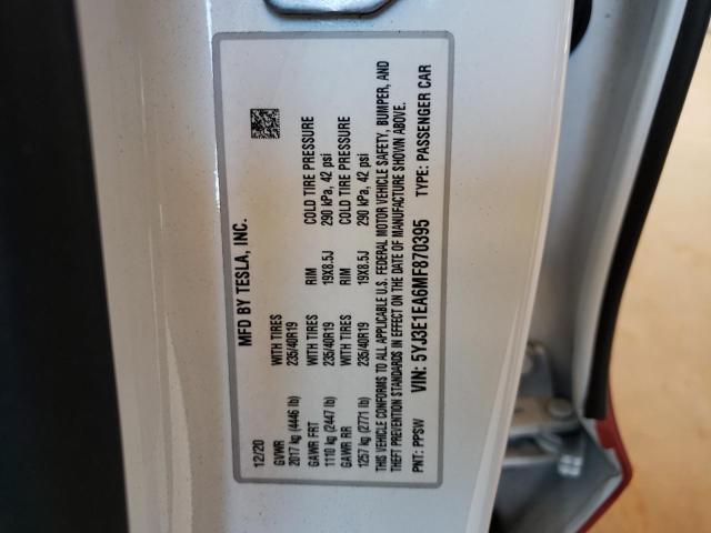 Photo 10 from auction – 2021 TESLA MODEL 3 with VIN 5YJ3E1EA6MF870395