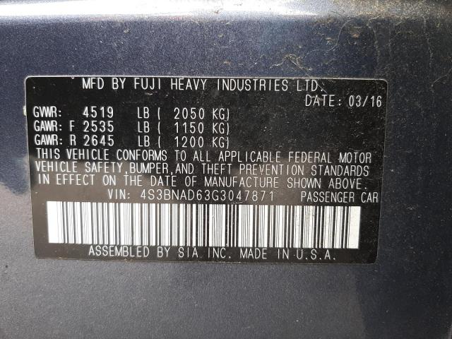Photo 10 from auction – 2016 SUBARU LEGACY 2.5 with VIN 4S3BNAD63G3047871