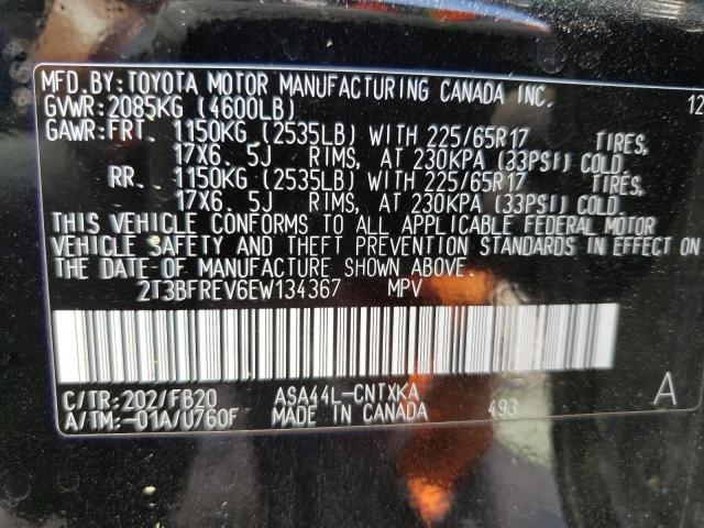Photo 10 from auction – 2014 TOYOTA RAV4 LE with VIN 2T3BFREV6EW134367