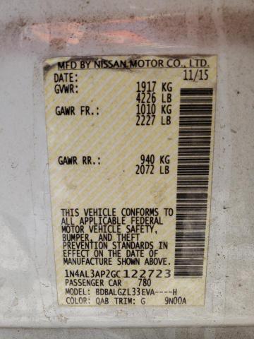 Photo 10 from auction – 2016 NISSAN ALTIMA 2.5 with VIN 1N4AL3AP2GC122723