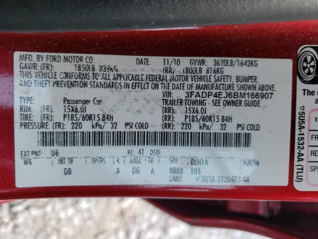 Foto 10 de la subasta – 2011 FORD FIESTA SE con VIN 3FADP4EJ6BM166907