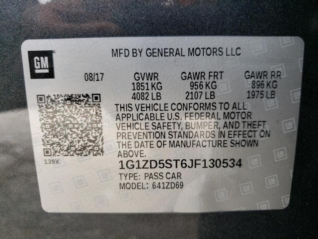 Photo 10 from auction – 2018 CHEVROLET MALIBU LT with VIN 1G1ZD5ST6JF130534
