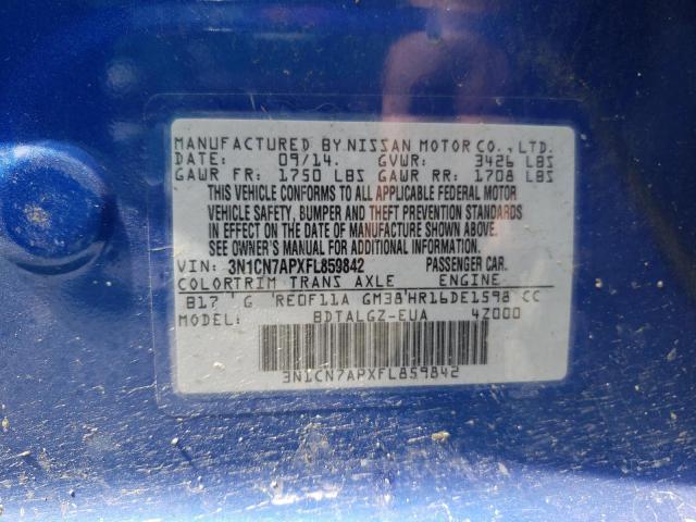Photo 10 from auction – 2015 NISSAN VERSA S with VIN 3N1CN7APXFL859842