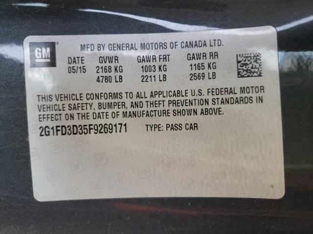 Photo 10 from auction – 2015 CHEVROLET CAMARO LT with VIN 2G1FD3D35F9269171