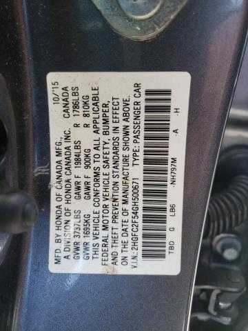 Photo 10 from auction – 2016 HONDA CIVIC LX with VIN 2HGFC2F54GH500671