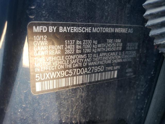 Photo 10 from auction – 2013 BMW X3 XDRIVE2 with VIN 5UXWX9C57D0A27950