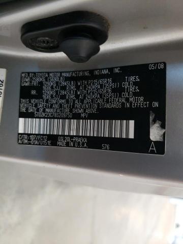 Photo 10 from auction – 2008 TOYOTA SIENNA CE with VIN 5TDZK23C78S209750