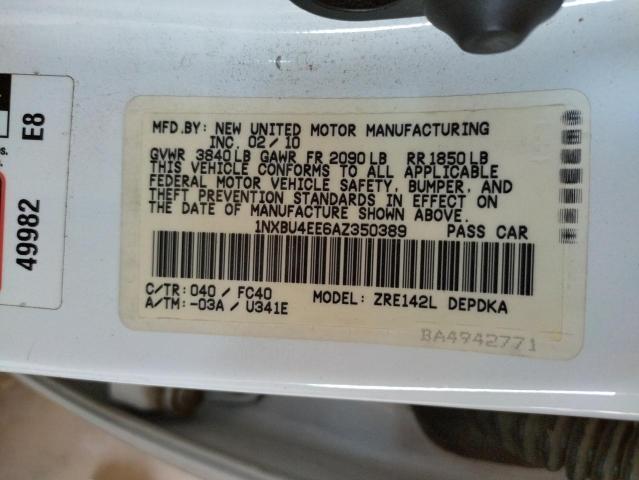 Photo 10 from auction – 2010 TOYOTA COROLLA BA with VIN 1NXBU4EE6AZ350389