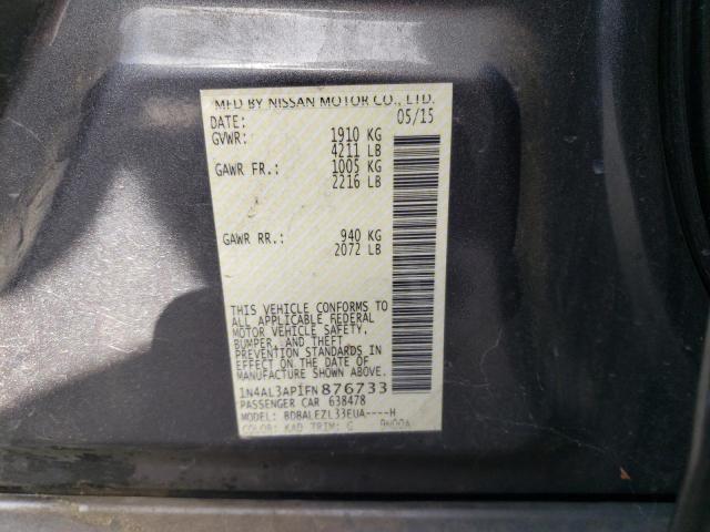 Photo 10 from auction – 2015 NISSAN ALTIMA 2.5 with VIN 1N4AL3AP1FN876733