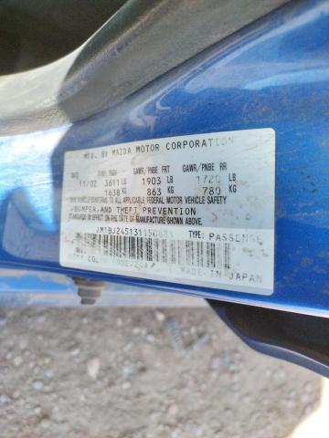 Photo 10 from auction – 2003 MAZDA PROTEGE PR with VIN JM1BJ245131150883