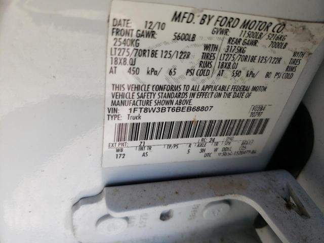 Photo 10 from auction – 2011 FORD F350 SUPER with VIN 1FT8W3BT6BEB68807