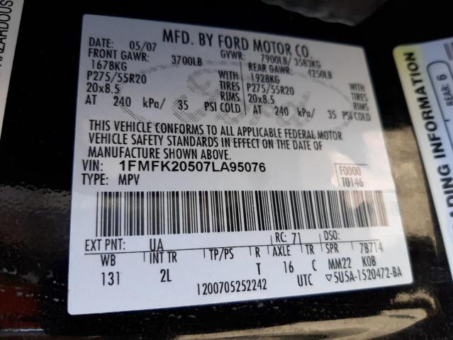 Photo 10 from auction – 2007 FORD EXPEDITION with VIN 1FMFK20507LA95076