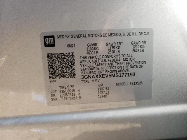 Photo 10 from auction – 2021 CHEVROLET EQUINOX PR with VIN 3GNAXXEV5MS177193