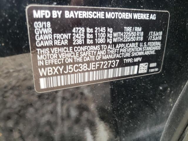 Photo 10 from auction – 2018 BMW X2 XDRIVE2 with VIN WBXYJ5C38JEF72737