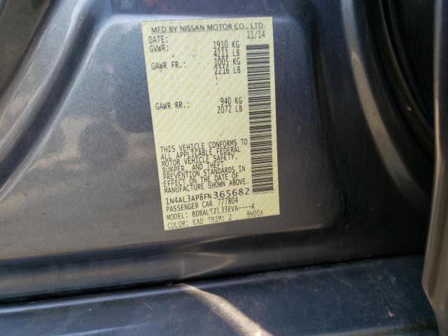 Photo 10 from auction – 2015 NISSAN ALTIMA 2.5 with VIN 1N4AL3AP8FN365682