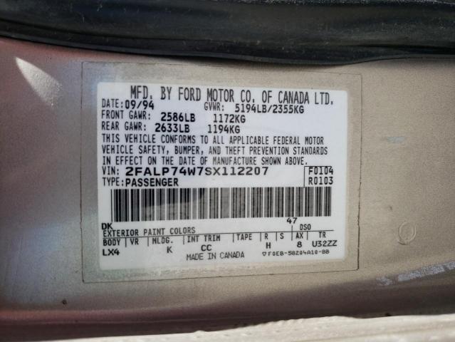 Photo 10 from auction – 1995 FORD CROWN VICT with VIN 2FALP74W7SX112207