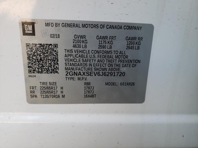 Photo 10 from auction – 2018 CHEVROLET EQUINOX LT with VIN 2GNAXSEV6J6291720