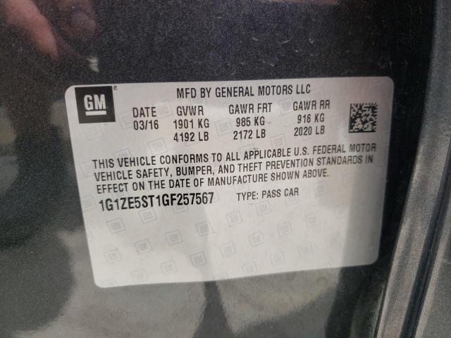 Photo 10 from auction – 2016 CHEVROLET MALIBU LT with VIN 1G1ZE5ST1GF257567