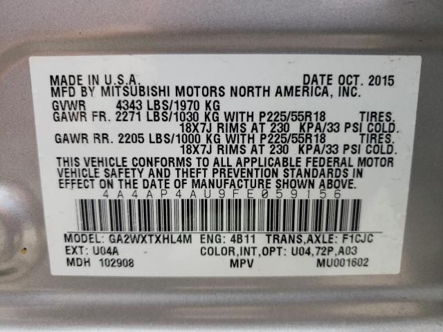 Foto 10 de la subasta – 2015 MITSUBISHI OUTLANDER con VIN 4A4AP4AU9FE059156