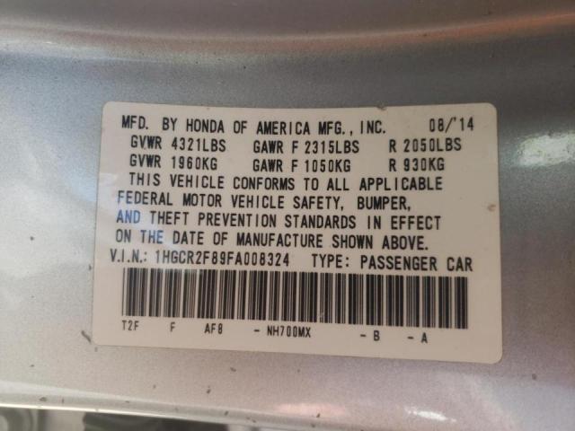 Photo 10 from auction – 2015 HONDA ACCORD EXL with VIN 1HGCR2F89FA008324