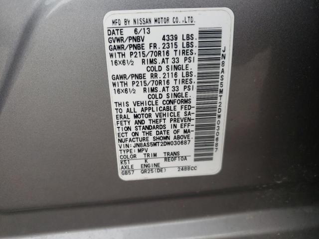 Photo 10 from auction – 2013 NISSAN ROGUE S with VIN JN8AS5MT2DW030687