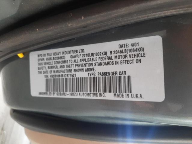 Photo 10 from auction – 2001 SUBARU OUTBACK with VIN 4S3BH665517671521