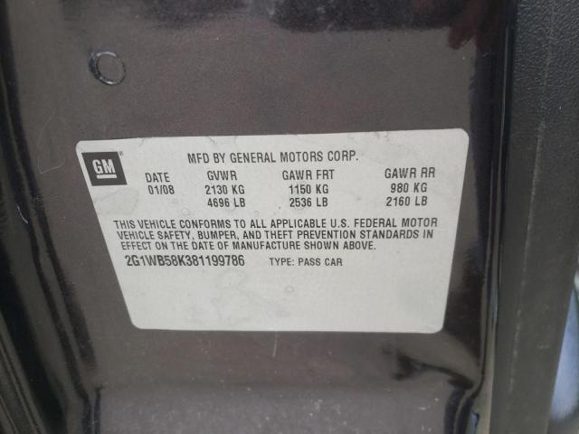 Photo 10 from auction – 2008 CHEVROLET IMPALA LS with VIN 2G1WB58K381199786